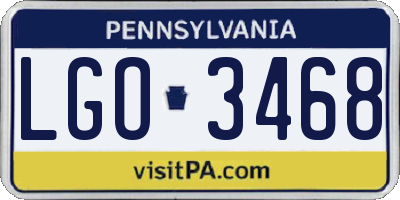 PA license plate LGO3468