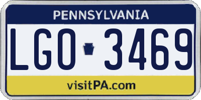 PA license plate LGO3469