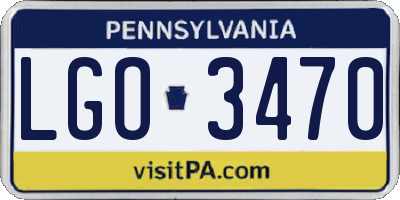 PA license plate LGO3470