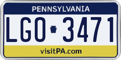 PA license plate LGO3471