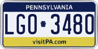 PA license plate LGO3480