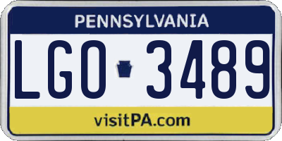 PA license plate LGO3489