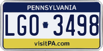 PA license plate LGO3498