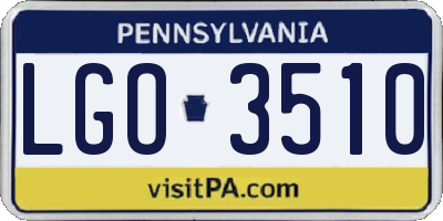 PA license plate LGO3510