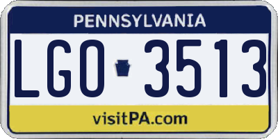 PA license plate LGO3513
