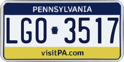PA license plate LGO3517