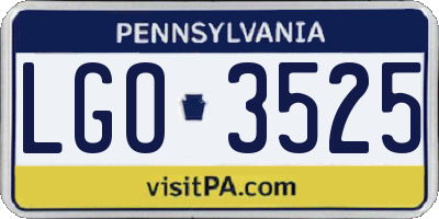 PA license plate LGO3525