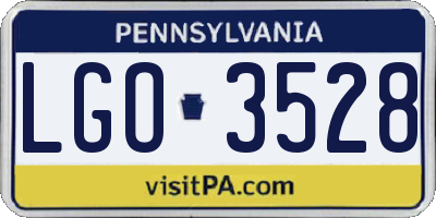 PA license plate LGO3528