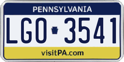 PA license plate LGO3541