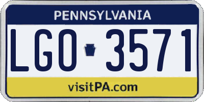 PA license plate LGO3571