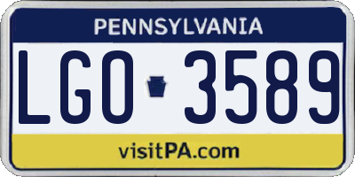 PA license plate LGO3589