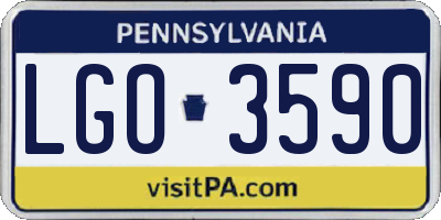 PA license plate LGO3590