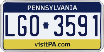 PA license plate LGO3591