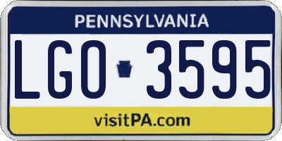 PA license plate LGO3595