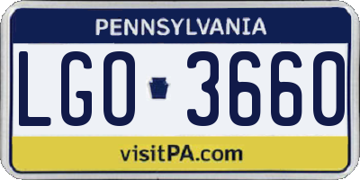 PA license plate LGO3660