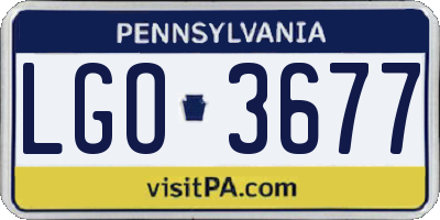 PA license plate LGO3677