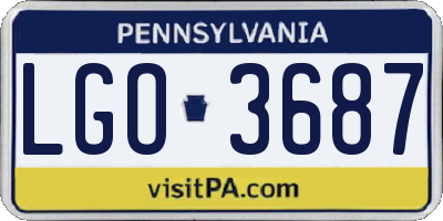 PA license plate LGO3687