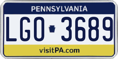 PA license plate LGO3689