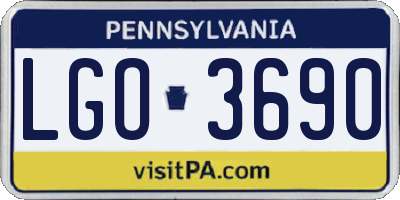 PA license plate LGO3690