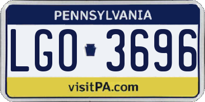 PA license plate LGO3696