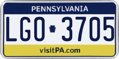 PA license plate LGO3705