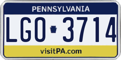 PA license plate LGO3714