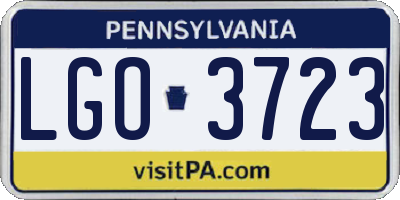 PA license plate LGO3723