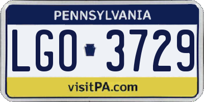 PA license plate LGO3729