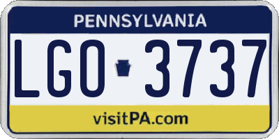 PA license plate LGO3737