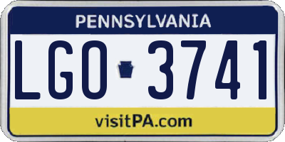 PA license plate LGO3741