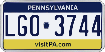 PA license plate LGO3744