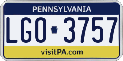 PA license plate LGO3757