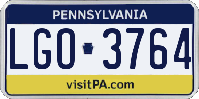 PA license plate LGO3764