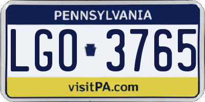 PA license plate LGO3765