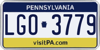 PA license plate LGO3779