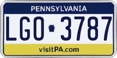 PA license plate LGO3787