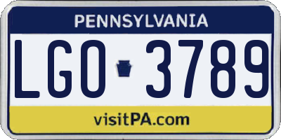 PA license plate LGO3789