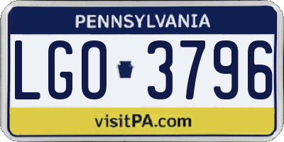 PA license plate LGO3796