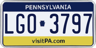 PA license plate LGO3797