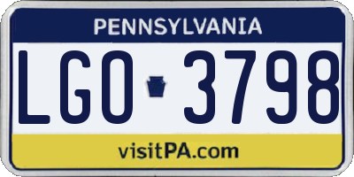 PA license plate LGO3798