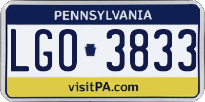 PA license plate LGO3833