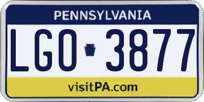 PA license plate LGO3877