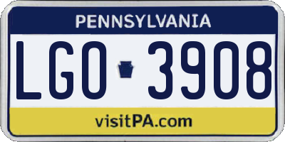 PA license plate LGO3908