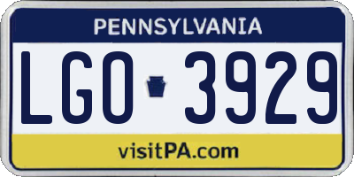PA license plate LGO3929