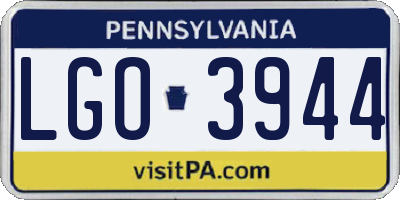 PA license plate LGO3944