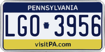 PA license plate LGO3956