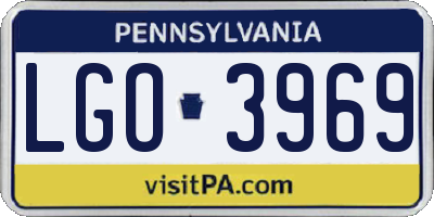 PA license plate LGO3969