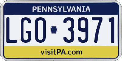 PA license plate LGO3971