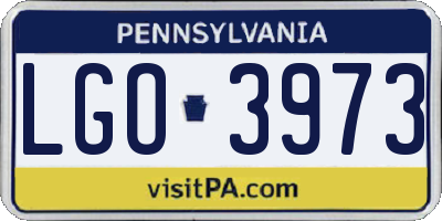 PA license plate LGO3973
