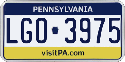 PA license plate LGO3975